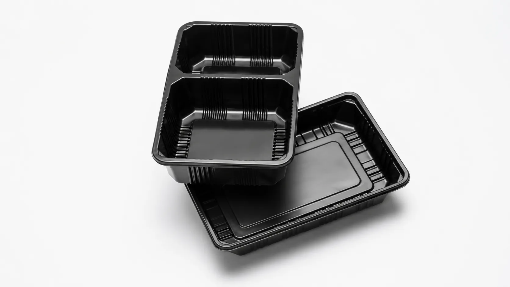 Black masterbatch food packaging trays and containers
